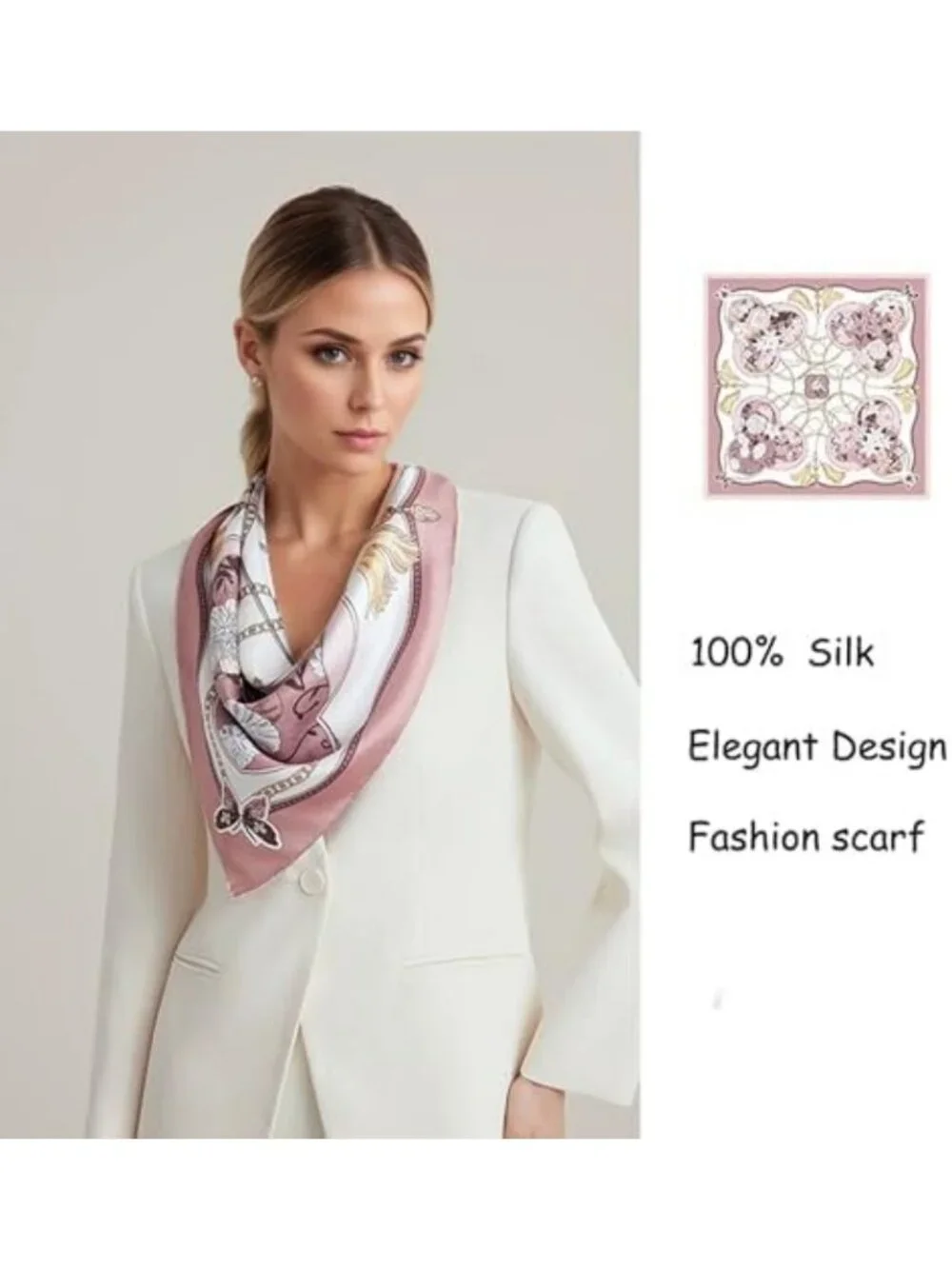 Luxurious 100% Mulberry Silk Scarf - 35